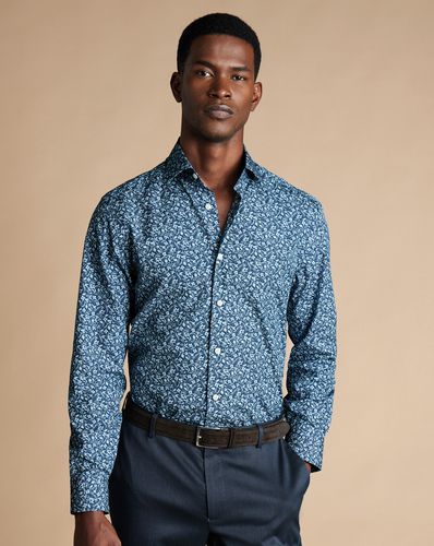 Chemise En Tissu Liberty À Col Semi-Italien Et Imprimé Floral - Acier par - Charles Tyrwhitt - Modalova