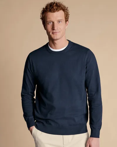 Pull À Col Rond En Coton Peigné - par - Charles Tyrwhitt - Modalova