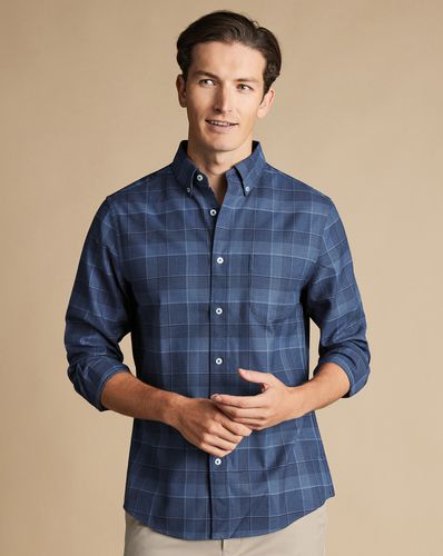 Chemise À Carreaux Multicolores En Sergé À Col Boutonné Sans Repassage - Chiné par - Charles Tyrwhitt - Modalova