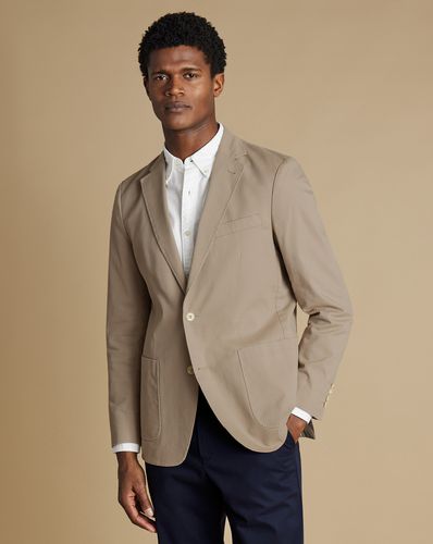 Veste En Coton Extensible - Taupe par - Charles Tyrwhitt - Modalova