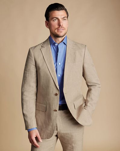 Veste En Lin - Taupe en par - Charles Tyrwhitt - Modalova