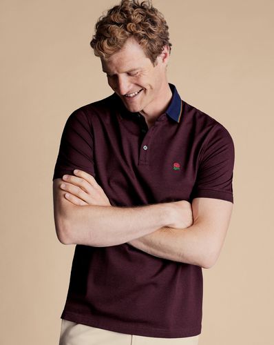 Polo England Rugby En Piqué - Bordeaux en par - Charles Tyrwhitt - Modalova