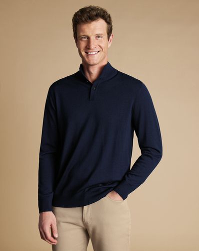 Pull À Col Boutonné En Mérinos - par - Charles Tyrwhitt - Modalova