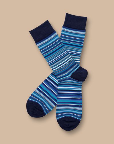 Chaussettes À Rayures Multicolores - Cobalt par - Charles Tyrwhitt - Modalova