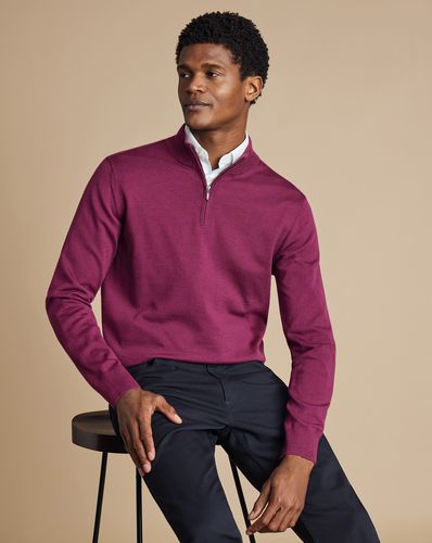 Pull À Col Zippé En Mérinos - Foncé par - Charles Tyrwhitt - Modalova