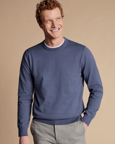 Pull À Col Rond En Coton Peigné - par - Charles Tyrwhitt - Modalova