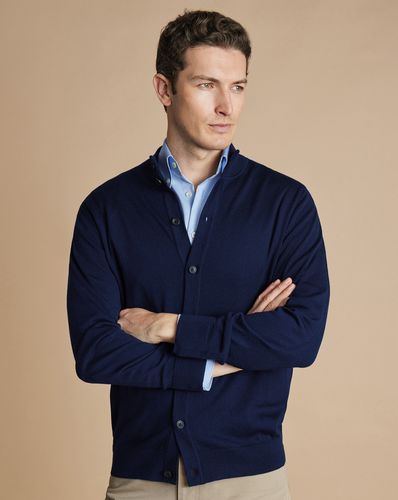 Cardigan À Col Cheminée Boutonné En Mérinos - par - Charles Tyrwhitt - Modalova