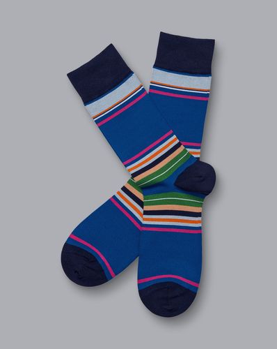 Chaussettes À Rayures Multi-Blocs - Cobalt par - Charles Tyrwhitt - Modalova