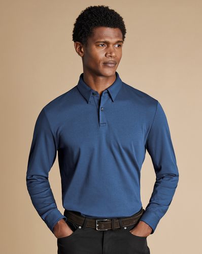 Polo À Manches Longues En Jersey - Océan par - Charles Tyrwhitt - Modalova