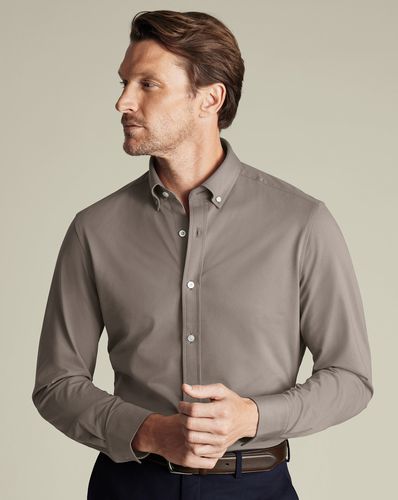 Chemise En Jersey Extensible Dans Les Quatre Sens - Moka par - Charles Tyrwhitt - Modalova