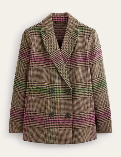 Manteau à carreaux et double boutonnage - Boden - Modalova