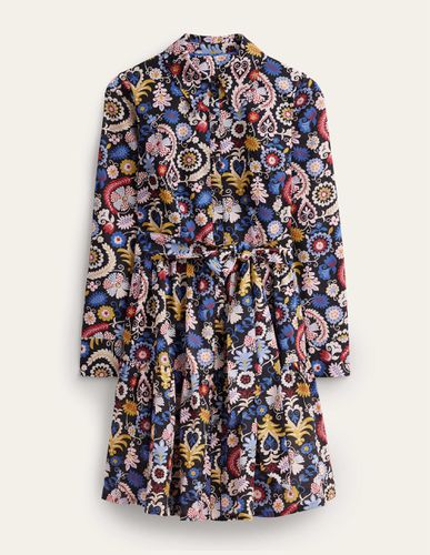 Mini robe-chemise volantée en coton - Boden - Modalova