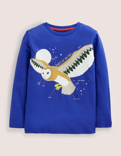 Blue Owl Print Long-Sleeved T-shirt Garçon - Boden - Modalova