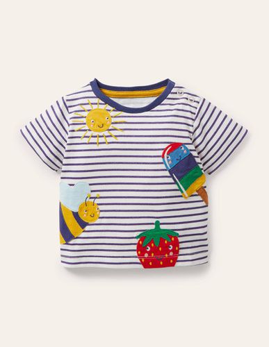 T-shirt façon marinière à appliqués Garçon Boden - Baby Boden - Modalova