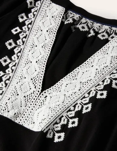 Robe midi en jersey avec détails crochetés - Boden - Modalova