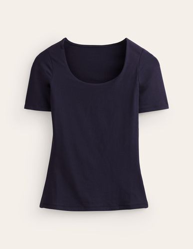 Doppellagiges T-Shirt mit tiefem Rundhalsausschnitt - Boden - Modalova