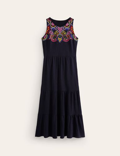 Robe midi brodée en jersey - Boden - Modalova