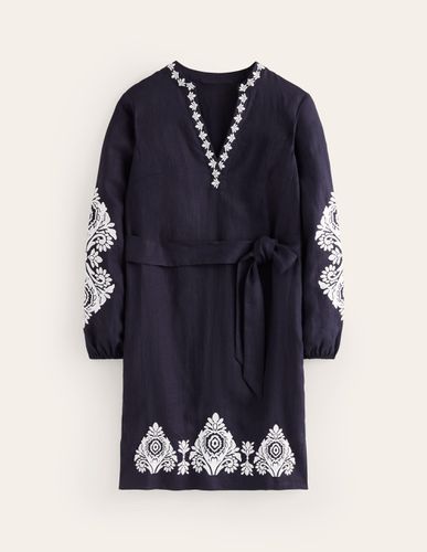 Robe Cleo brodée en lin - Boden - Modalova