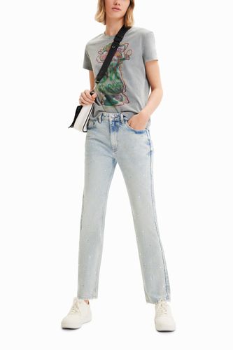 Jean droit strass - Desigual - Modalova