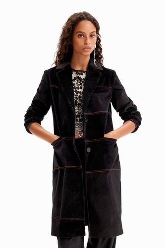 Long manteau patchwork velours côtelé - Desigual - Modalova
