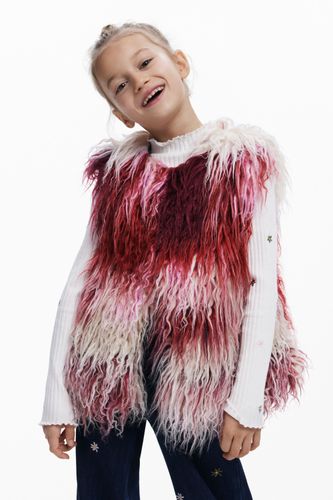 Gilet en fourrure aquarelle - Desigual - Modalova
