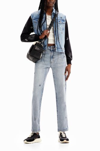 Veste jean hybride broderies - Desigual - Modalova