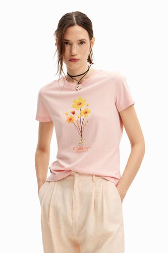T-shirt à manches courtes avec des fleurs - Desigual - Modalova
