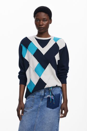 Pull à double col losanges Botter - Desigual - Modalova
