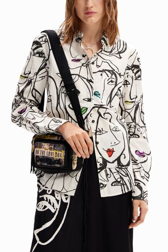 Petit sac à bandoulière toile journal - Desigual - Modalova