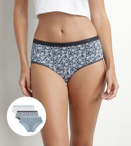 Lot de 3 shorties en coton stretch à fleurs Les Pockets - DIM - Modalova