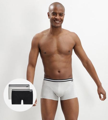 Lot de 2 boxers et gris Eco en coton stretch - Masculin - Taille 2 - DIM - Modalova