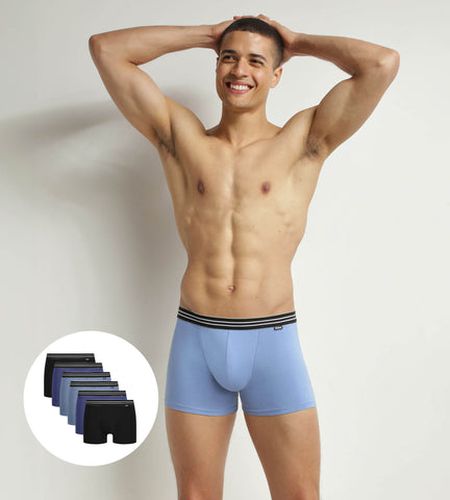 Lot de 6 boxers en coton stretch Noir et Eco - Masculin - Taille 2 - DIM - Modalova