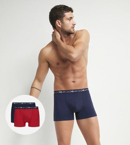 Lot de 2 boxers Rouge ceinture graphique Coton Stretch - DIM - Modalova