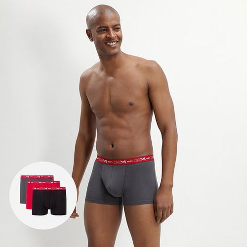 Lot de 3 boxers , rouge chili et noir Coton Stretch - Masculin - Taille 3 - DIM - Modalova