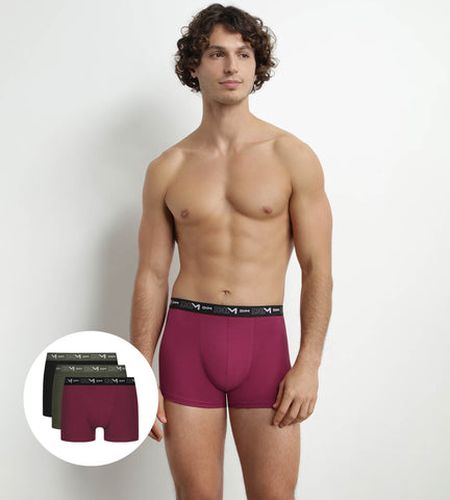 Lot de 3 boxers Noir Kaki Coton Stretch - DIM - Modalova
