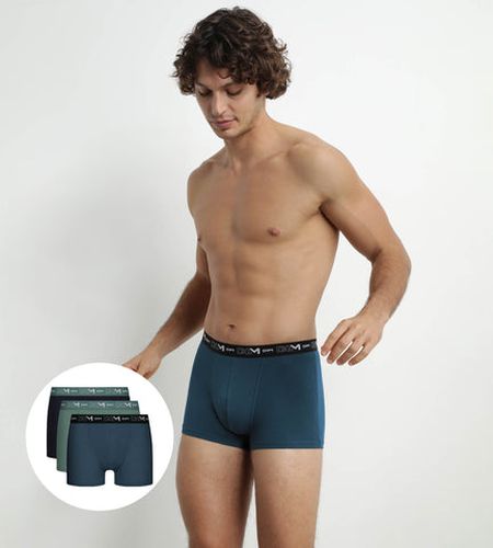 Lot de 3 boxers Noir Vert Coton Stretch - DIM - Modalova