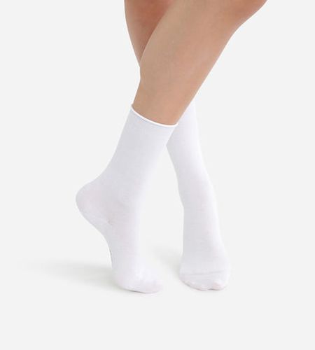 Lot de 2 paires de chaussettes blanches en coton modal - Féminin - Taille 35/38 - DIM - Modalova