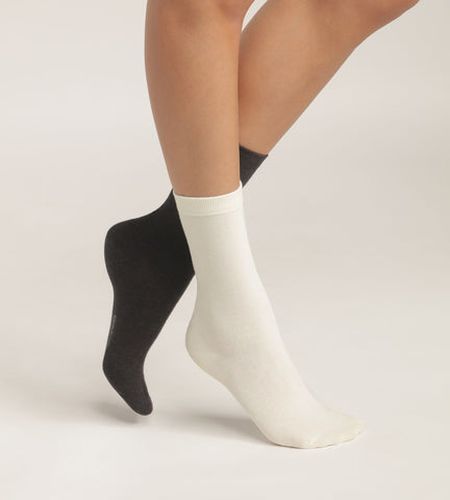 Lot de 2 paires de mi-chaussettes en coton Ivoire - DIM - Modalova