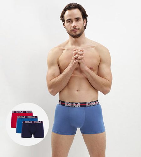 Lot de 3 boxers , bleu nuit et bleu clair - Powerful - DIM - Modalova