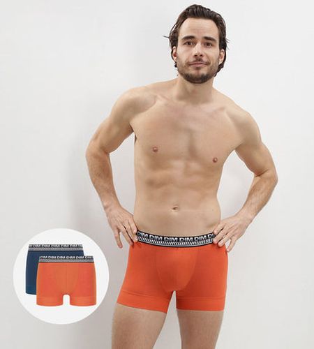 Lot de 2 boxers en coton extensible Bleu Stay and Fit - DIM - Modalova