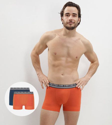 Lot de 2 boxers en coton extensible Bleu Stay and Fit - Masculin - Taille 2 - DIM - Modalova