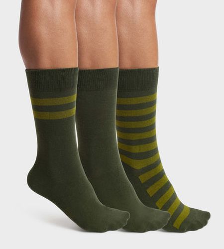 Lot de 3 paires de chaussettes à rayures Olive Coton Style - DIM - Modalova