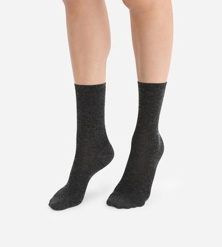 Chaussettes unies anthracite en laine douce - Féminin - Taille TU - DIM - Modalova