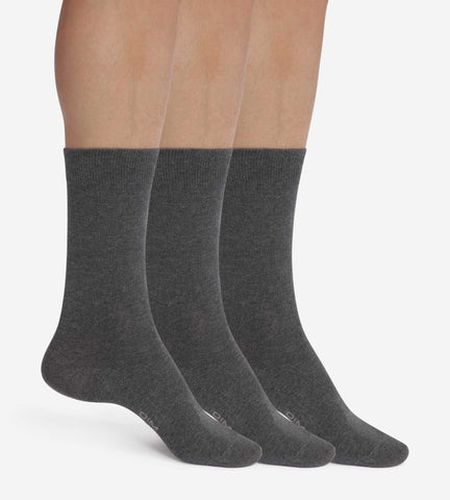 Lot de 3 paires de chaussettes Anthracite Chiné Coton - Masculin - Taille 39/42 - DIM - Modalova