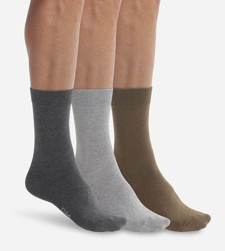 Lot de 3 paires de chaussettes Kaki Basic Coton - DIM - Modalova