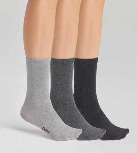 Lot de 3 paires de chaussettes Clair en coton - Féminin - Taille 35/38 - DIM - Modalova