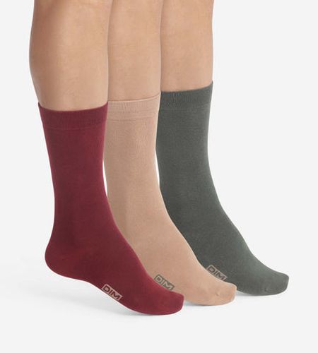 Lot de 3 paires de chaussettes en coton Rouge Kaki - DIM - Modalova