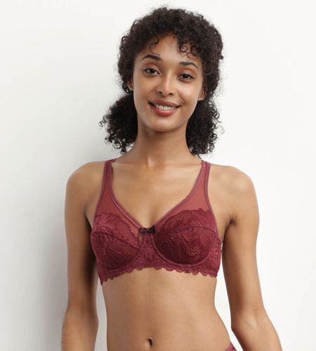 Soutien-gorge emboîtant en dentelle Rubis Foncé Generous Essentiel - Féminin - Taille 90B - DIM - Modalova