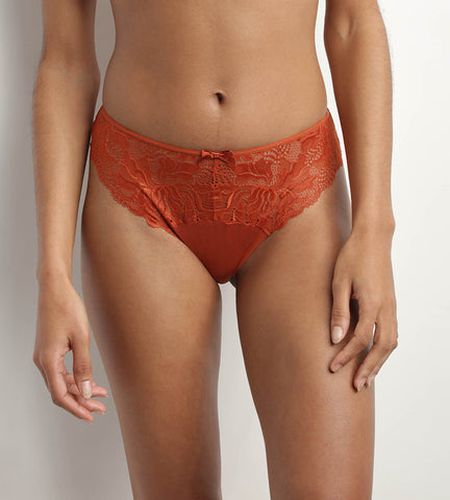 Slip en dentelle et microfibre Terracotta Generous Essentiel - Féminin - Taille 38 - DIM - Modalova