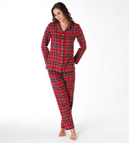 Pyjama long en flanelle, tartan - Lovable - Modalova